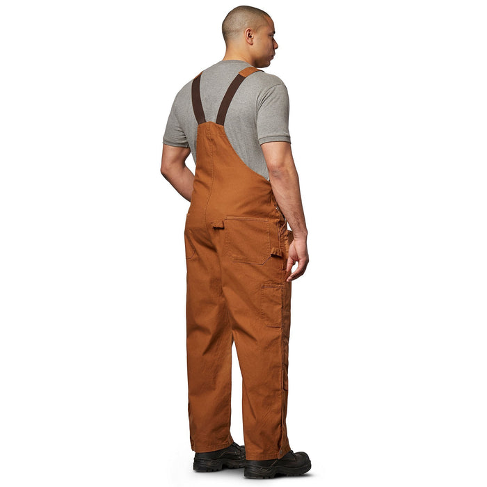 Men's Work Duck Bib Overall, Soft Cotton & Adjustable Fit - Brown